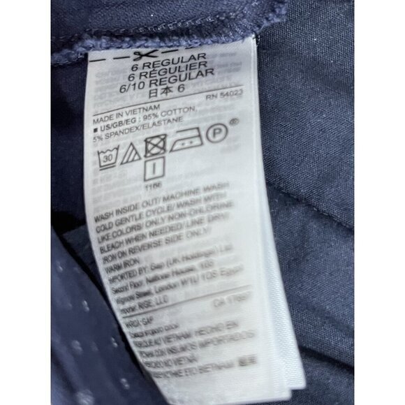 Gap 6R Skinny Ankle Pants Midnight Harbour Dot Cotton Blend EUC - Picture 4 of 5